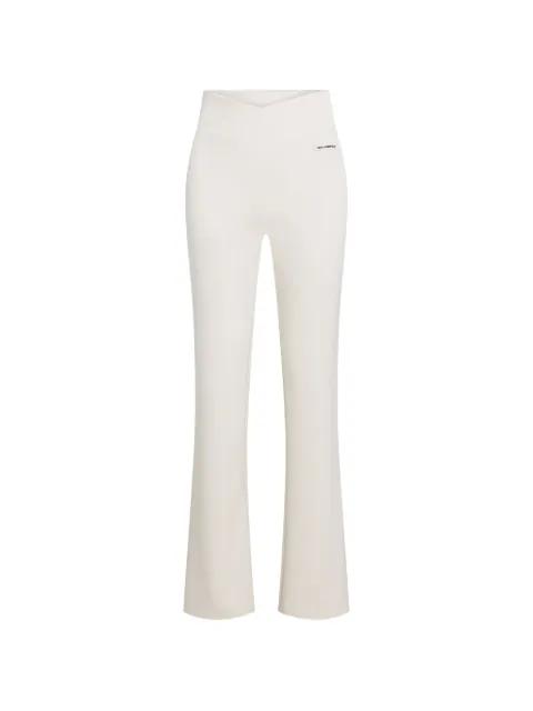 logo-plaque crossover-waistband trousers by KARL LAGERFELD