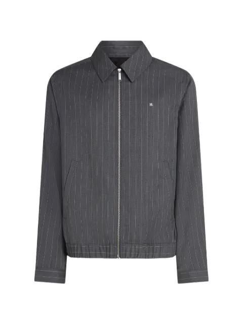 logo-plaque pinstripe overshirt by KARL LAGERFELD