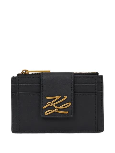 logo-plaque zip cardholder by KARL LAGERFELD