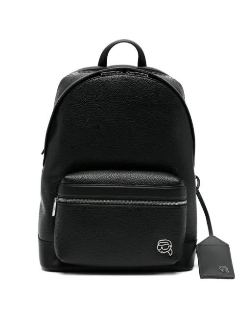logo-plaque zipped backpack by KARL LAGERFELD
