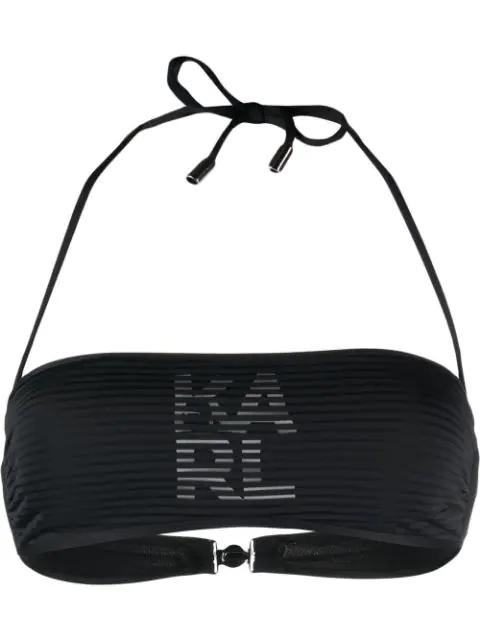 logo-print bandeau bikini top by KARL LAGERFELD