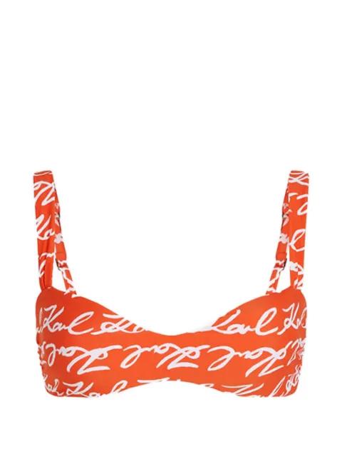 logo-print bikini top by KARL LAGERFELD