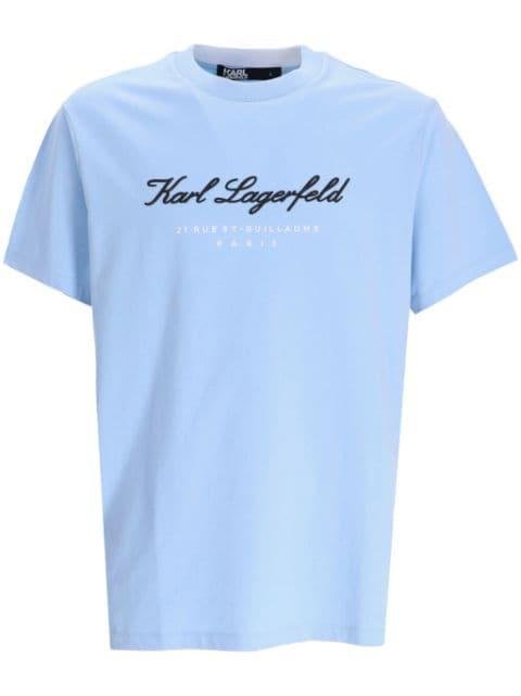 logo-print cotton T-shirt by KARL LAGERFELD