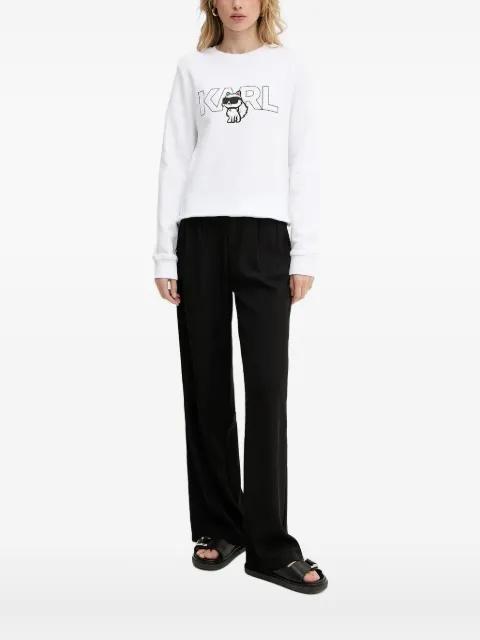 logo-print cotton sweatshirt by KARL LAGERFELD