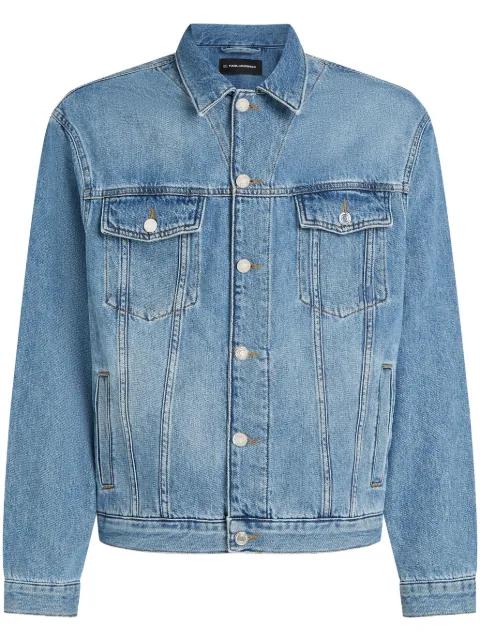 logo-print denim jacket by KARL LAGERFELD