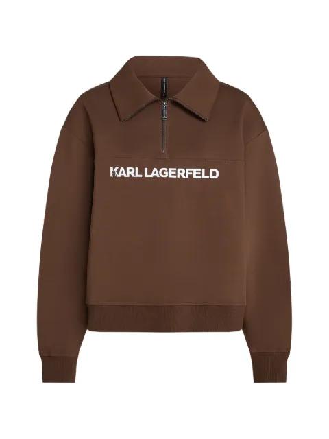 logo-print quarter-zip sweatshirt by KARL LAGERFELD