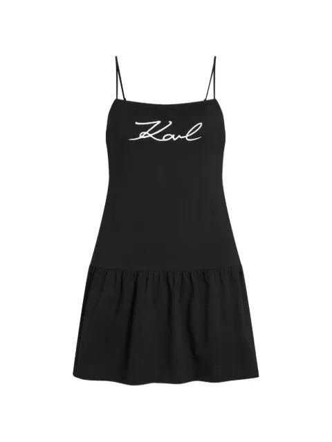 logo-print ruffled beach dress by KARL LAGERFELD
