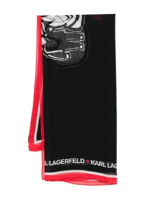 logo-print scarf by KARL LAGERFELD