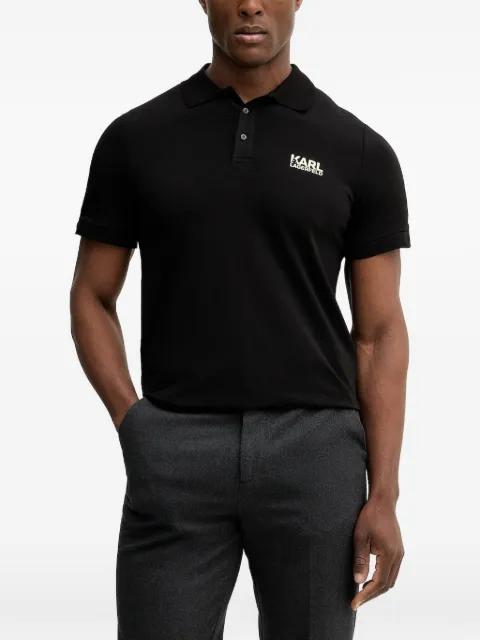 logo-print short-sleeve polo shirt by KARL LAGERFELD