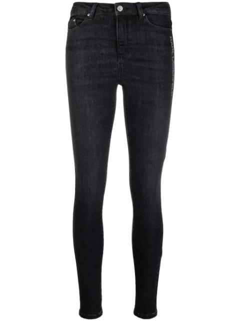 logo-print skinny jeans by KARL LAGERFELD