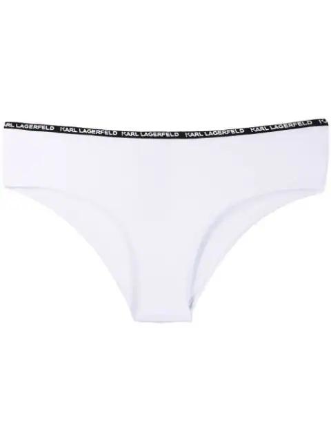 logo tape-trimmed bikini bottoms by KARL LAGERFELD
