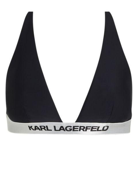 logo-underband triangle bikini top by KARL LAGERFELD