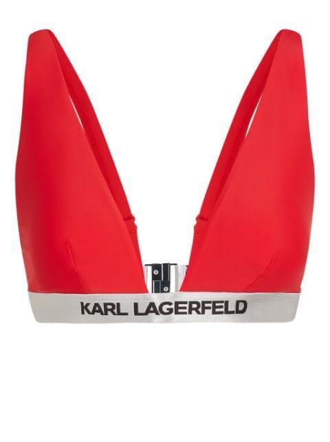 logo-underband triangle bikini top by KARL LAGERFELD