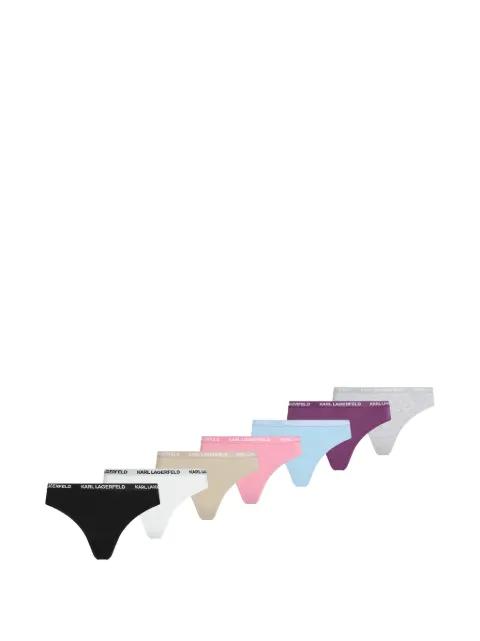 logo-waistband cotton thongs (set of seven) by KARL LAGERFELD