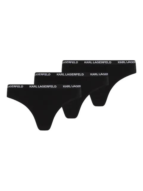 logo-waistband thong (pack of three) by KARL LAGERFELD