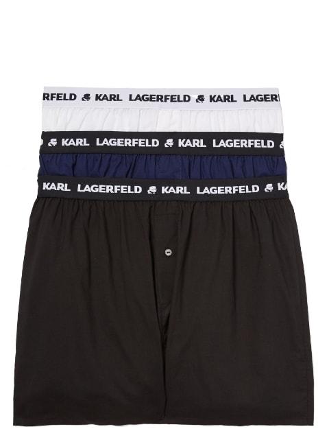 logo-waistband woven boxer shorts (pack of three) by KARL LAGERFELD