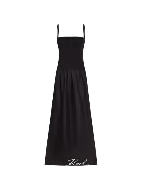 maxi shirred beach dress by KARL LAGERFELD