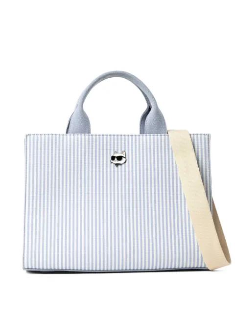 medium Ikon Choupette striped tote bag by KARL LAGERFELD