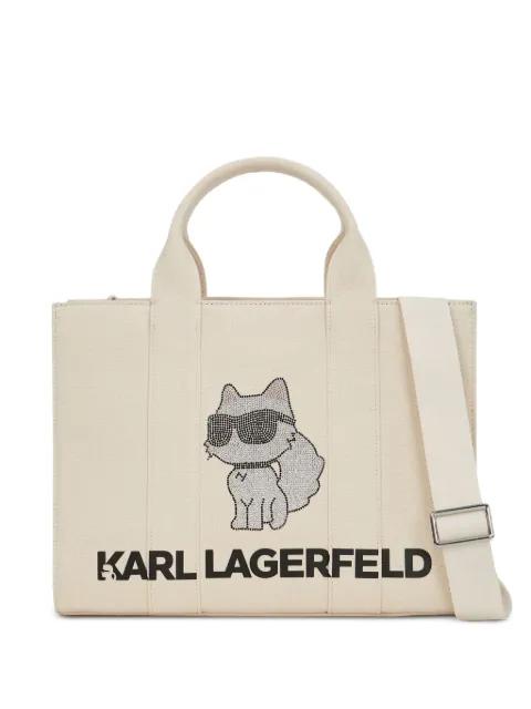medium crystal-emmbellishment tote bag by KARL LAGERFELD
