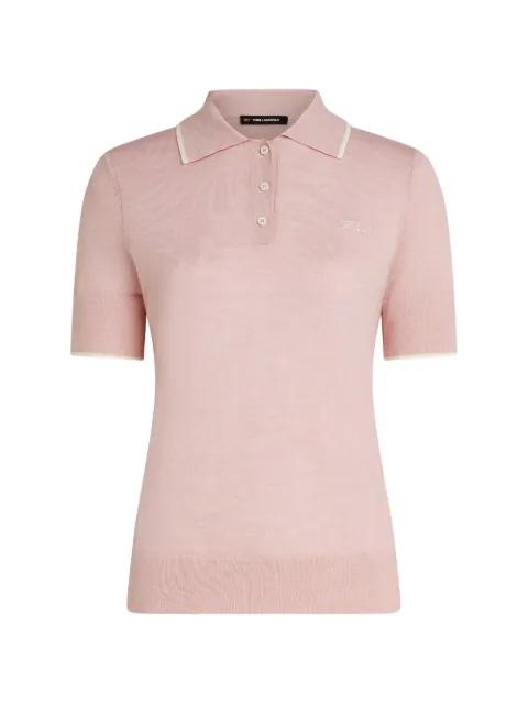 merino-wool polo shirt by KARL LAGERFELD