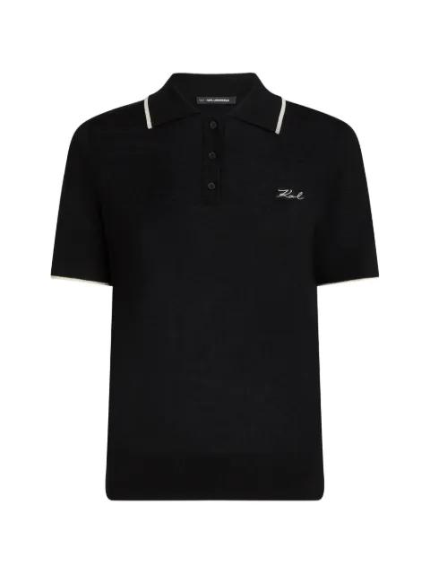 merino-wool polo shirt by KARL LAGERFELD