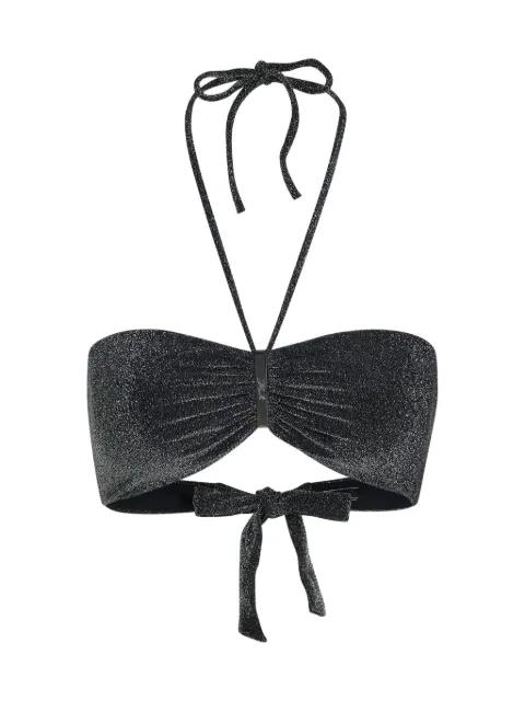 metallic bandeau bikini top by KARL LAGERFELD