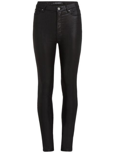 metallic-finish skinny jeans by KARL LAGERFELD
