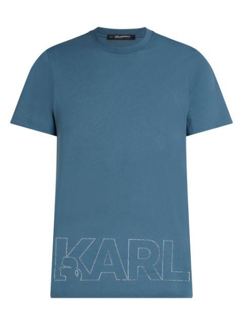 metallic logo-print T-shirt by KARL LAGERFELD