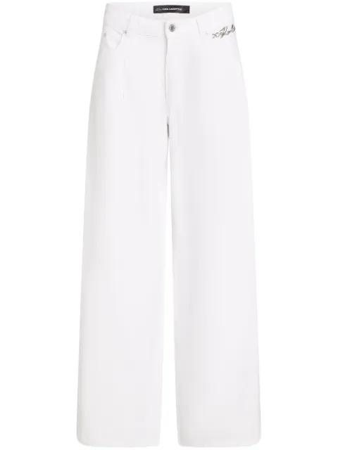 mid-rise wide-leg jeans by KARL LAGERFELD