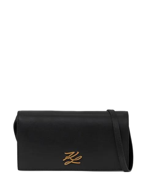 mini K/Autograph logo-plaque cross body bag by KARL LAGERFELD