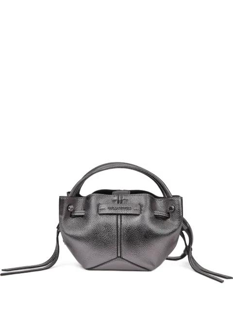 mini K/Pierced metallic bucket bag by KARL LAGERFELD