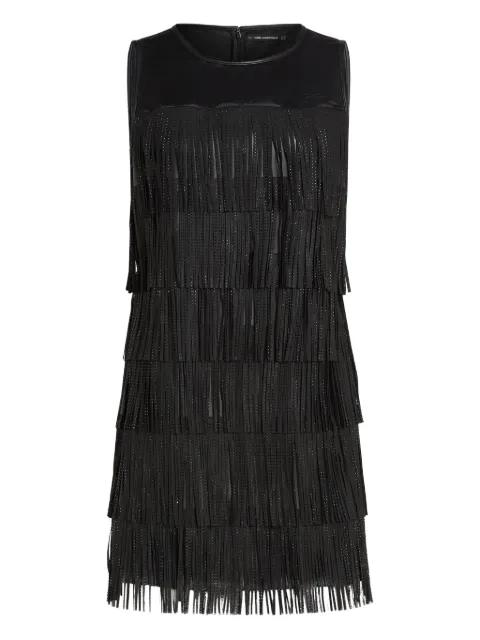 mini fringe leather dress by KARL LAGERFELD