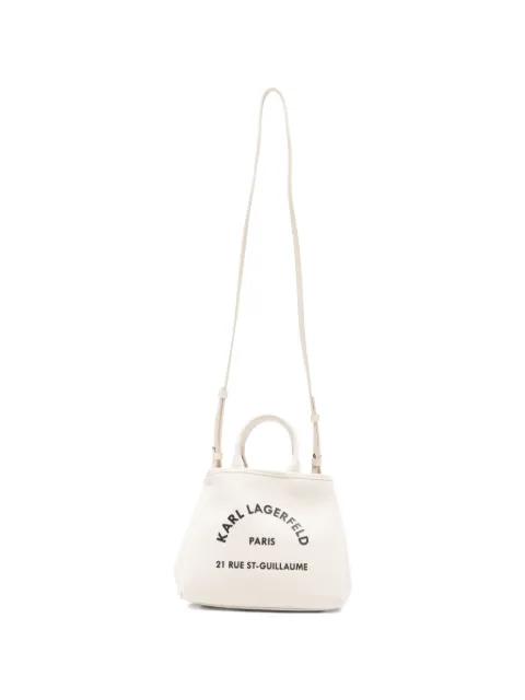 mini logo-print canvas tote bag by KARL LAGERFELD