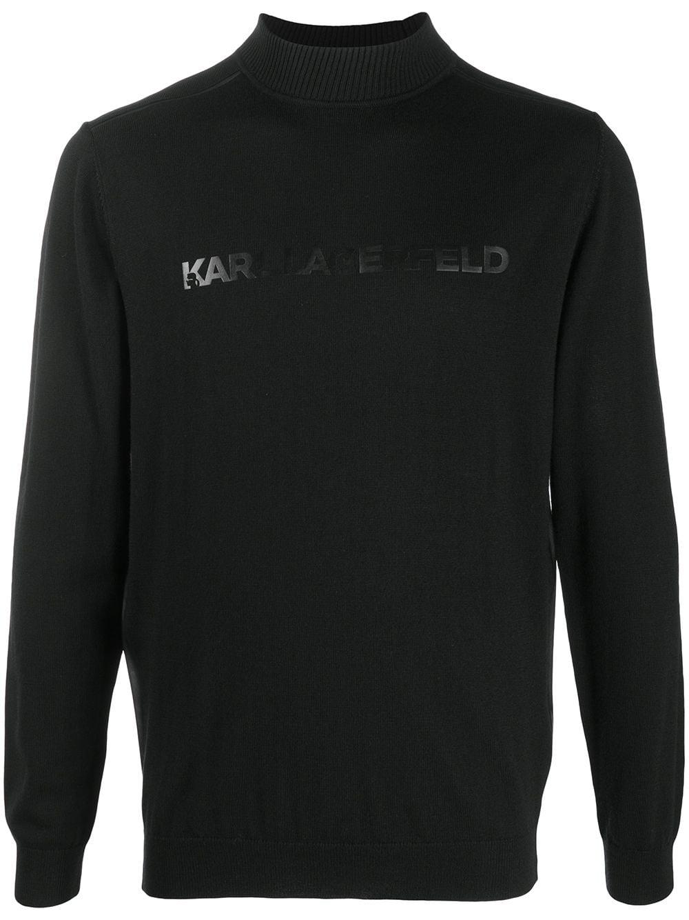 mock-neck logo sweater by KARL LAGERFELD