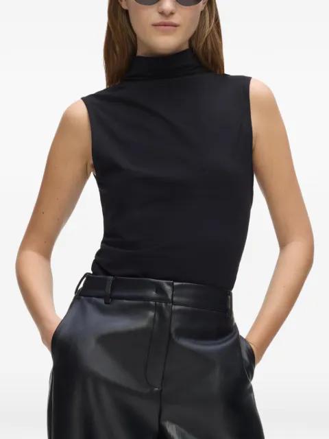 mock-neck ruched tank top by KARL LAGERFELD