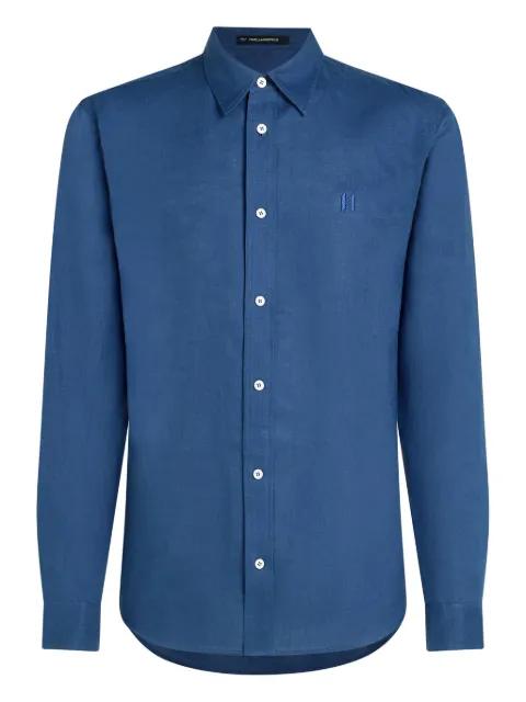 monogram-embroidered linen shirt by KARL LAGERFELD