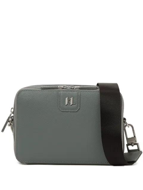 monogram leather messenger bag by KARL LAGERFELD
