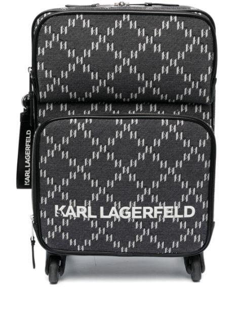 monogram-pattern rolling suitcase by KARL LAGERFELD