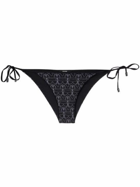 monogram-pattern side-tie bikini briefs by KARL LAGERFELD