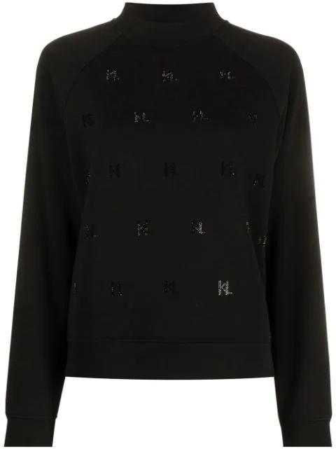 monogram rhinestone sweatshirt by KARL LAGERFELD
