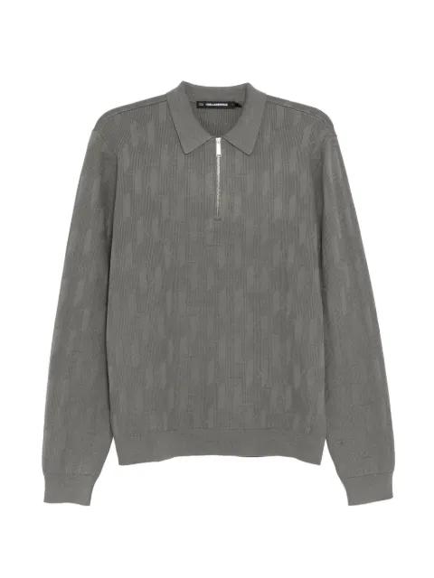 monogram zipped sweater by KARL LAGERFELD