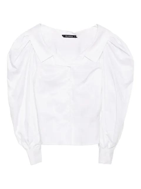 off-shoulder poplin shirt by KARL LAGERFELD