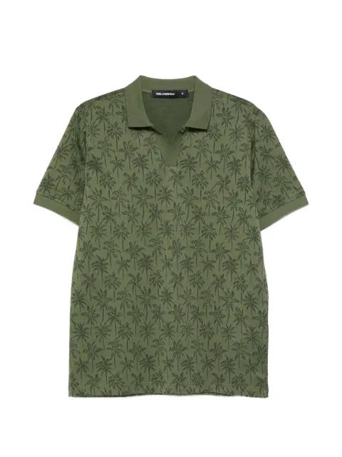 palm-print polo shirt by KARL LAGERFELD