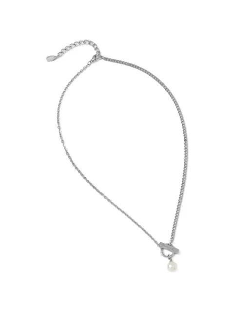 pearl T-bar chain necklace by KARL LAGERFELD
