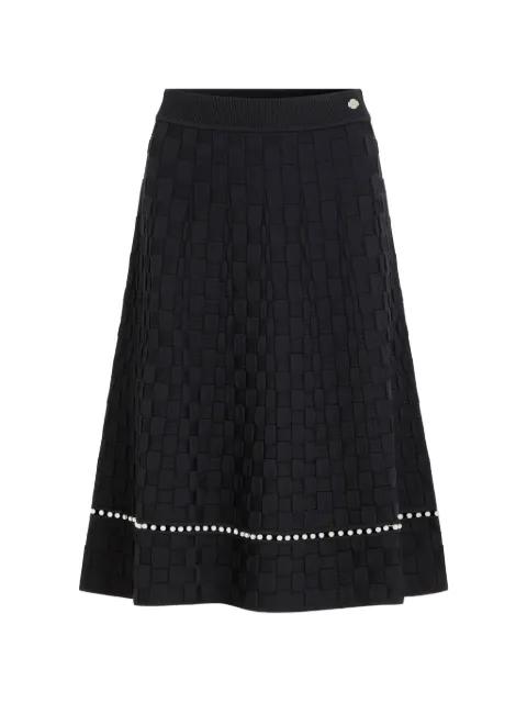 pearl-embellished knit midi skirt by KARL LAGERFELD