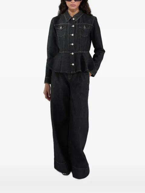 peplum denim jacket by KARL LAGERFELD