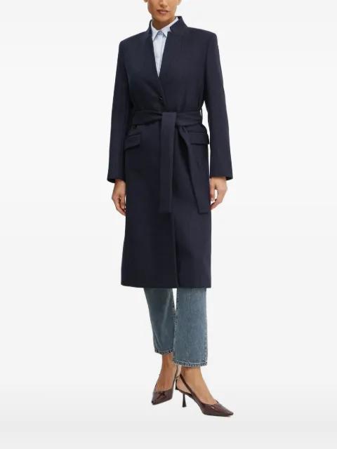 pinstripe belted coat by KARL LAGERFELD