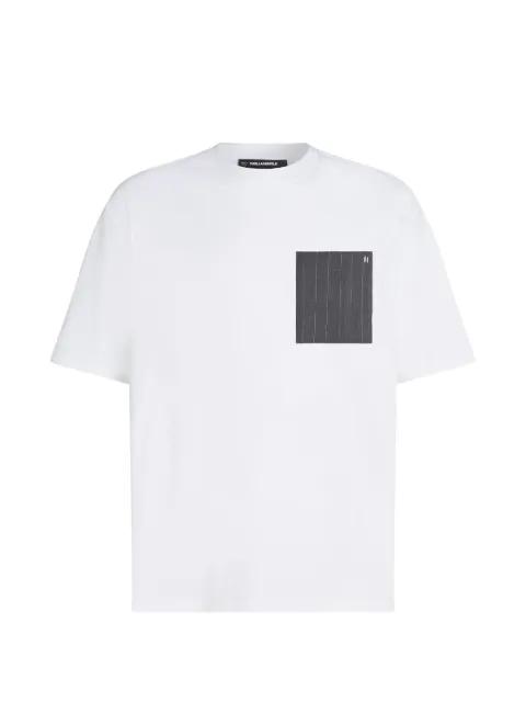 pinstripe-pocket T-shirt by KARL LAGERFELD