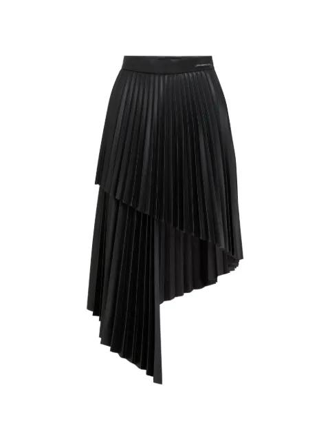 pleated asymmetric midi skirt by KARL LAGERFELD