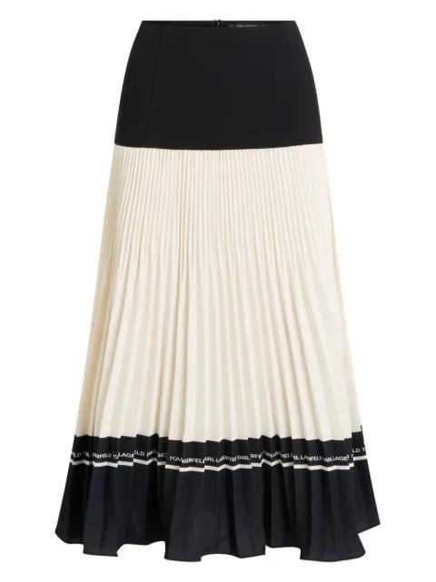 pleated logo-detail midi skirt by KARL LAGERFELD